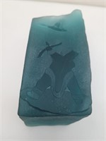Inuit glass block sculpture