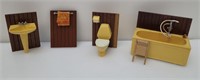 MCM Miniature Wooden Doll House Bathroom Furniture