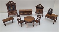 Vtg Miniature Wooden Doll House Furniture