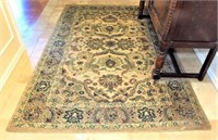 Beige and Green Area Rug