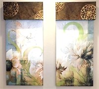 Pair of Floral Stretched Canvas Prints