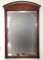 Beveled Mirror in Wooden Frame