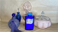 Art Deco Vanity Powder, Perfume Bottles Art Glass