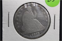1875 Seated Liberty Silver Half Dollar