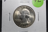 1948-S Uncirculated Washington Silver Quarter