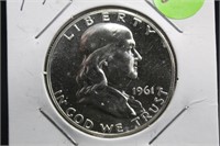 1961 Franklin Silver Proof Half Dollar