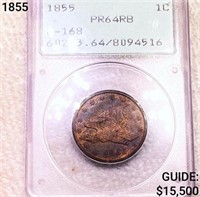 1855 Judd-168 Flying Eagle Large Cent PCGS PR64