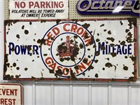 Red Crown Gasoline Sign Porcelian 60x28"