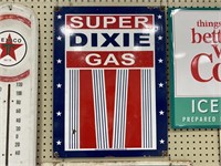 Super Dixie Gas Pump Plate 1952 Porcelian