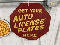 Auto License Plate Sign Fiberboard