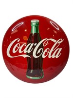1953 Alison Morrison Tin Coca-Cola Button Sign