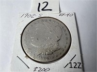 1902 S Morgan silver dollar