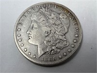 1885 S Morgan silver dollar