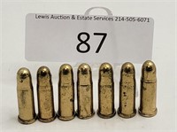 Unmarked 7 Heavy Brass Toy Bullets for Bandolier