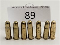 Unmarked 7 Heavy Brass Toy Bullets for Bandolier