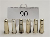 Ben Art Set of 6 Silver Toned Toy Bullets