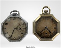 Two Antique Pocket Watches- Waltham & Hamilton