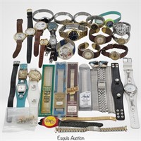 Group of Wrist Watches and New Wrist Watch Bands