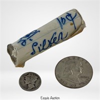 Roll of  Silver Mercury & Roosevelt Dime Coins
