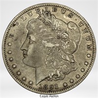 1891 O US Silver Morgan Dollar Coin- Higher Grade
