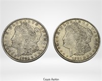 1921 D & 1921 US Silver Morgan Dollar Coins