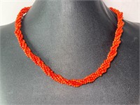 Coral Necklace-Sterling Clasp 17" (Gorgeous)