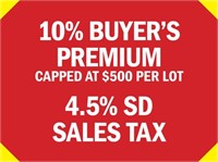 10% Buyer's Premium 4.5% SD Sales Tax