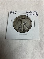 1937 walking liberty half dollar