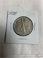 1938 walking liberty half dollar