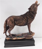 Treasure Nature Howling Wolf Statue Bronze Finish