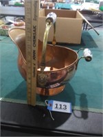 Copper and brass coal bucket