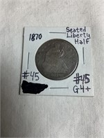 1870 seated liberty half dollar