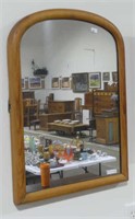 BOW TOPPED WOOD FRAMED MIRROR