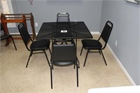 3x3 Table with (4) Chairs with Black & White