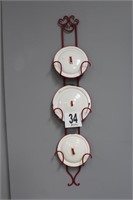 Wall Hanger with Vintage Soup Lids (47" Tall)