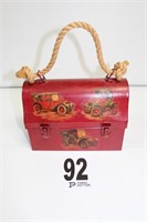 Red with Cars with Rope Metal Lunchbox