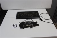 Light Up Open Sign & Pig Open/Closed Hanging Sign