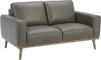 Rivet Modern Leather Loveseat Sofa Couch