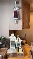 CARRIAGE LAMPS, WALL LAMP & AVON BOTTLES