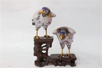 Two Chinese Cloisonne Eagles