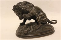 Signed" Barye", Bronze Lion