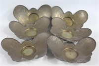 6Pcs, Chinese Copper Butterfly Tea Plates