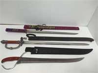 (3) STAINLESS STEEL SWORDS