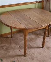 ROUND DROP LEAF ROLLING TABLE