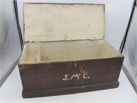 AMAZING PRIMITIVE SMALL TOOL CHEST 1800S DOVETAILS