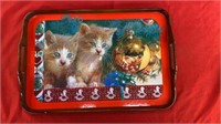 Cat Christmas tray