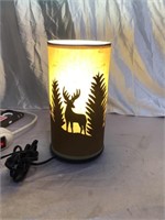 Adirondack Lamp with Moose, Bear, Pine Trees