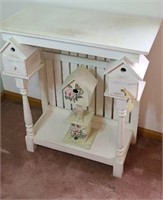 BIRD HOUSE TABLE W/ 2 DRAWERS &