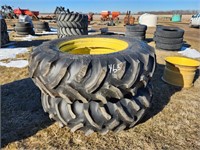 (2) Goodyear 18.4 x 38 tires & rims