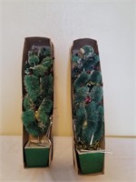 1950s Vintage Green Bottle Brush Christmas Trees